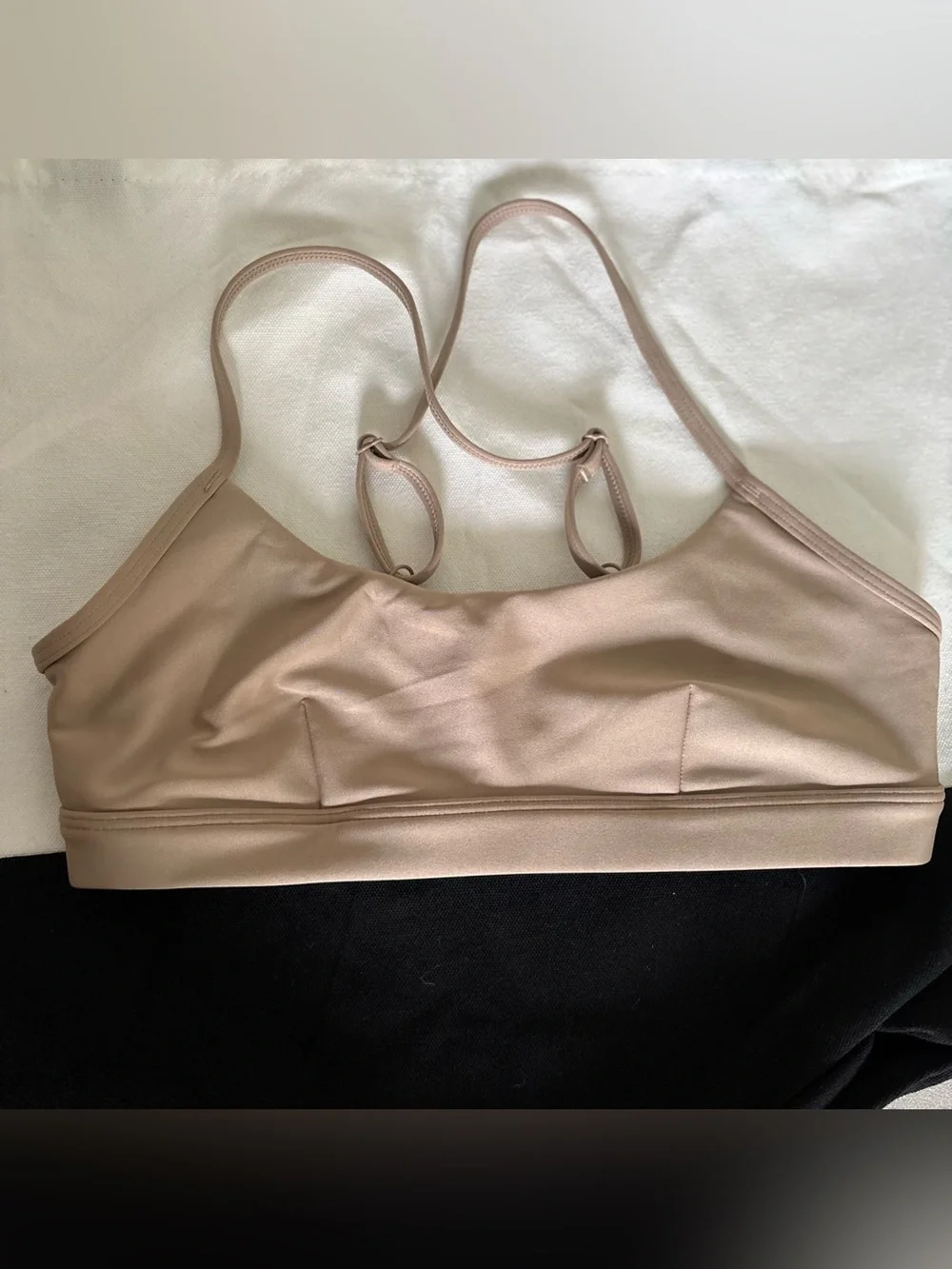 ALO Yoga Blush Beige Strappy Light-Support Sports Bra